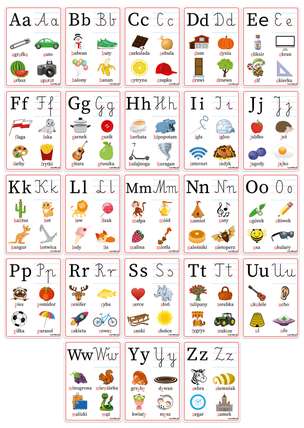 Plansze edukacyjne. Alfabet duży - zestaw edukacyjny (23 karty A4)