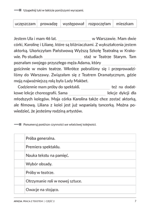 Afazja. Praca z tekstem. Część 2