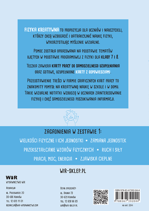 Fizyka kreatywna. Graficzne karty pracy dla klasy 7 i 8. Zestaw 1