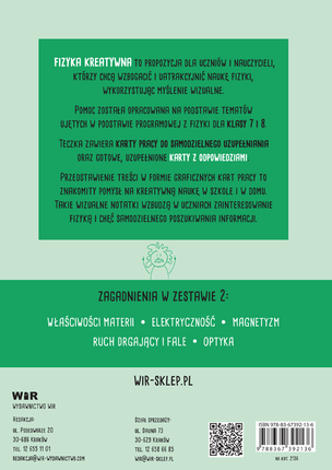 Fizyka kreatywna. Graficzne karty pracy dla klasy 7 i 8. Zestaw 2