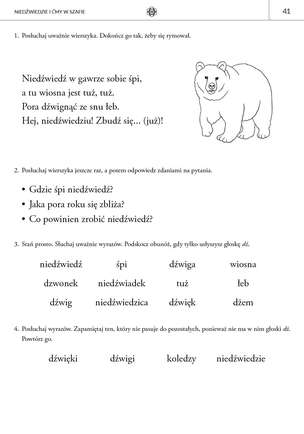 Niedźwiedzie i ćmy w szafie. Od Ą do Ż. Ćwiczenia korekcyjno-kompensacyjne dla uczniów klas 1-3