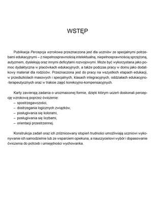 Percepcja wzrokowa. Karty korekcyjno-kompensacyjne dla uczniów ze specjalnymi potrzebami edukacyjnymi. Część 2