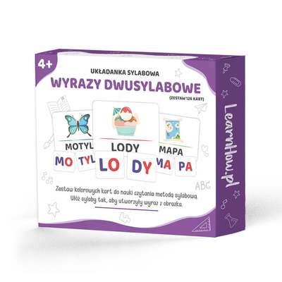 Układanka sylaby. Wyrazy dwusylabowe - zestaw edukacyjny do nauki sylab i czytania