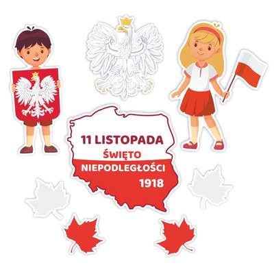Dekoracje ozdoby szkolne patriotyczne - Orzeł biały (1 element, A3) (1)