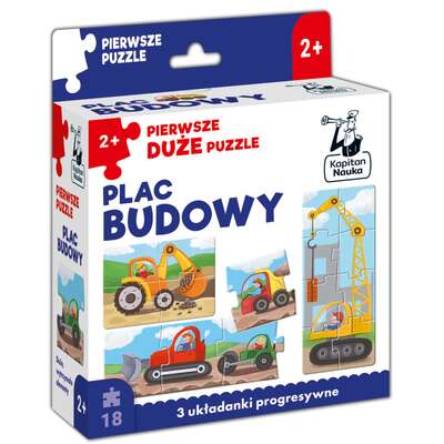 Kapitan Nauka. Plac budowy. Pierwsze duże puzzle - 3 układanki progresywne