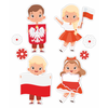 Dekoracje szkolne. Ozdoby patriotyczne - Duże dzieci (8 elementów, dwustronne) (1)