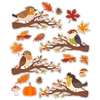 Dekoracja jesienna - Ptaszki na gałęzi DUŻE A3 (14 elementów, dwustronne)