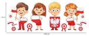 Dekoracja szkolna patriotyczna - Duże Dzieci A3 - Święta Majowe, Święto Niepodległości (12 elementów)