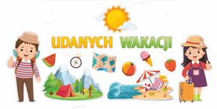 Dekoracje szkolne i przedszkolne - Udanych wakacji - napis dekoracyjny XL (13 elementów, jednostronne)