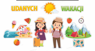 Dekoracje szkolne i przedszkolne - Udanych wakacji - napis dekoracyjny XL (13 elementów, jednostronne)