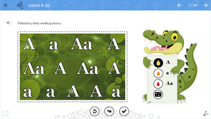 mTalent Czytanie. Litery. Zestaw multimedialnych ćwiczeń do nauki i różnicowania drukowanych i pisanych liter polskiego alfabetu dla uczniów posługujących się językiem obcym lub uczących się języka polskiego jako obcego