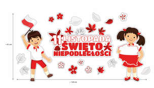 Dekoracje szkolne patriotyczne - 11 listopada Święto Niepodległości XL (20 elementów)
