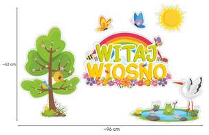 Dekoracje ozdoby Wiosna - Pani Wiosna 02 (15 elementów, dwustronne) (1)