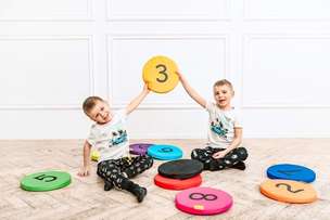 Poduszki siedziska Liczby 1-10 (ekoskóra) Akson - zestaw 10 szt. o grubości 6 cm