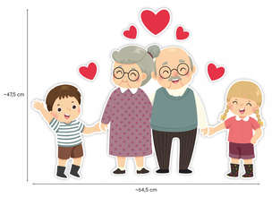 Dekoracje szkolne i przedszkolne - Dzień babci i dziadka - Dziadkowie i wnuki (8 elementów)