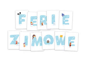 Dekoracje zimowe - Ferie zimowe napis (11 elementów)