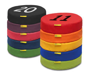 Poduszki siedziska Liczby 1-10 (ekoskóra) Akson - zestaw 10 szt. o grubości 6 cm