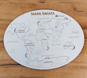 Mapa świata. Kontynenty i oceany – puzzle edukacyjne