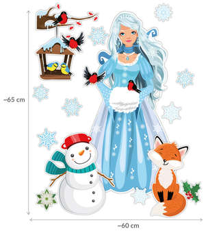 Dekoracje szkolne i przedszkolne - Pani Zima (16 elementów)