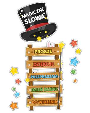Dekoracje szkolne i przedszkolne. Magiczne słowa (12 elementów)