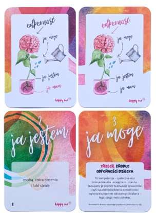 Karty Odporności Psychicznej Happy Me. 21 kart z inspiracjami do budowania odporności psychicznej dziecka (Wydanie II, rozszerzone)