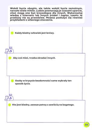 Przy kasie i bez kasy. Relacje z pieniędzmi i posiadaniem - karty pracy dla młodzieży w wieku 11-15 lat