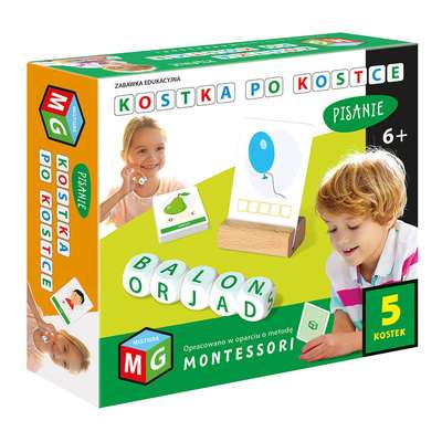 Kostka po kostce. Pisanie (6 kostek) - zabawka edukacyjna Montessori (1)