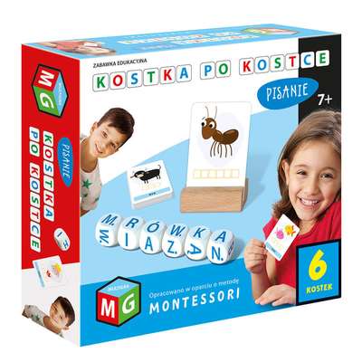 Kostka po kostce. Pisanie (6 kostek) - zabawka edukacyjna Montessori