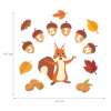 Dekoracje jesienne - Wiewiórka i żołędzie z napisem (14 elementów, dwustronne)