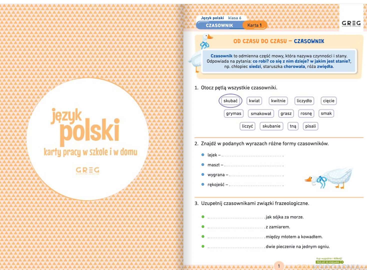 Język polski. Karty pracy w szkole i w domu. Klasa 6 - Eduksiegarnia.pl