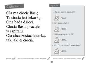 Czytam i odpowiadam na pytania. Kolejne czytanki. Ćwiczenia w czytaniu ze zrozumieniem