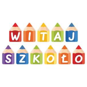 Dekoracje szkolne. Napis Witaj Szkoło DUŻY (17 elementów, jednostronny) (1)