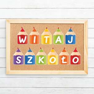 Dekoracje szkolne. Napis Witaj Szkoło DUŻY (17 elementów, jednostronny) (1)