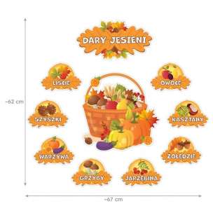 Dekoracje szkolne i przedszkolne - Dary jesieni (10 elementów)