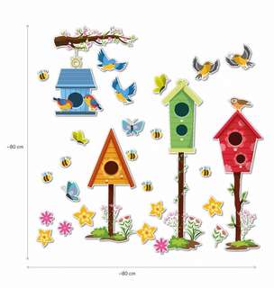 Dekoracje szkolne i przedszkolne Wiosna - Karmniki wiosenne XL (29 elementów, dwustronne)