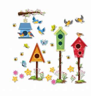 Dekoracje szkolne i przedszkolne Wiosna - Karmniki wiosenne XL (29 elementów, dwustronne)