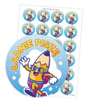 Naklejki motywacyjne Pochwały. Ładnie piszę (24 szt., 40 mm)