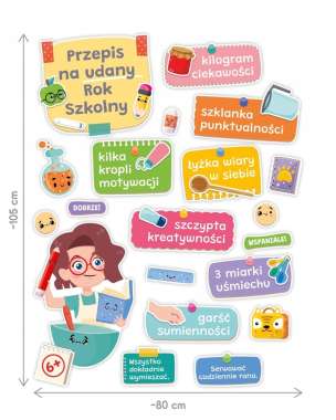 Dekoracje szkolne - Przepis na udany rok szkolny (21 elementów)