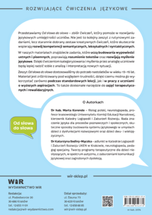 Rozwijające ćwiczenia językowe. Od słowa do słowa. Trening leksykalno-semantyczny dla uczniów w wieku 13-15 lat