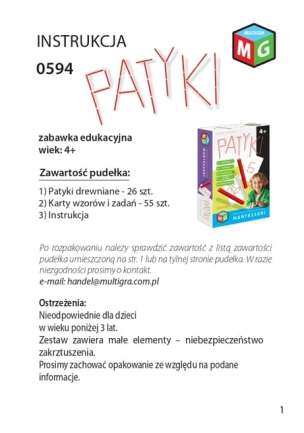Patyki - zabawka edukacyjna Montessori