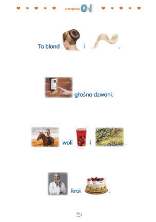 Zdania obrazkowo-wyrazowe. Materiał do terapii samogłosek