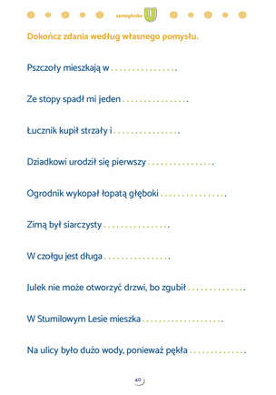 Zdania obrazkowo-wyrazowe. Materiał do terapii samogłosek