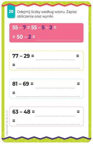 Dodawanie i odejmowanie do 100. Magiczne karty termiczne