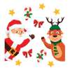 Dekoracje ozdoby świąteczne - Mikołaj z reniferkiem (11 elementów, dwustronne)