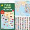 Flagi świata. Mapa z naklejkami