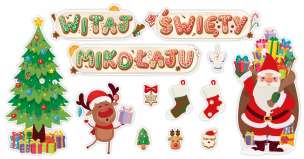 Dekoracje ozdoby świąteczne - Witaj Święty Mikołaju (13 elementów)