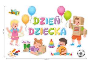 Dekoracje szkoła przedszkole - Dzień Dziecka XL (14 elementów)
