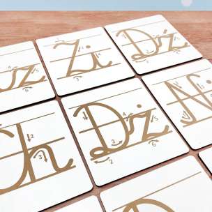 Alfabet do nauki pisania. Wieloznaki (małe litery) - pomoc dydaktyczna (1)