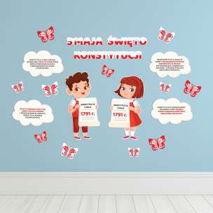 Dekoracja patriotyczna - Dzieci XL (17 elementów, dwustronne) (1)