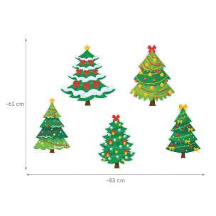 Dekoracje ozdoby świąteczne - 5 choinek (dwustronne)